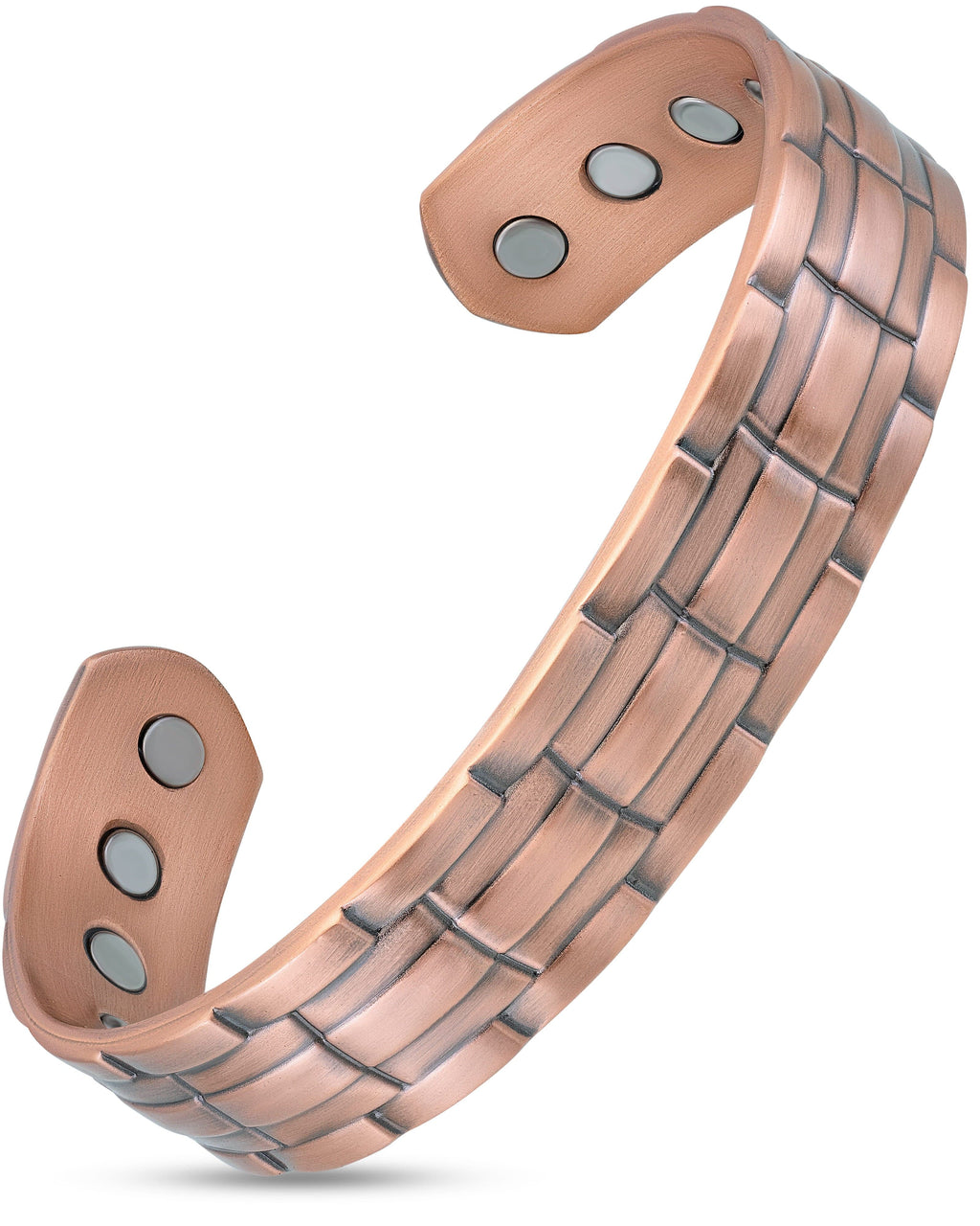 Stamped Chain Magnetic Copper Bracelet Cuff for Men
