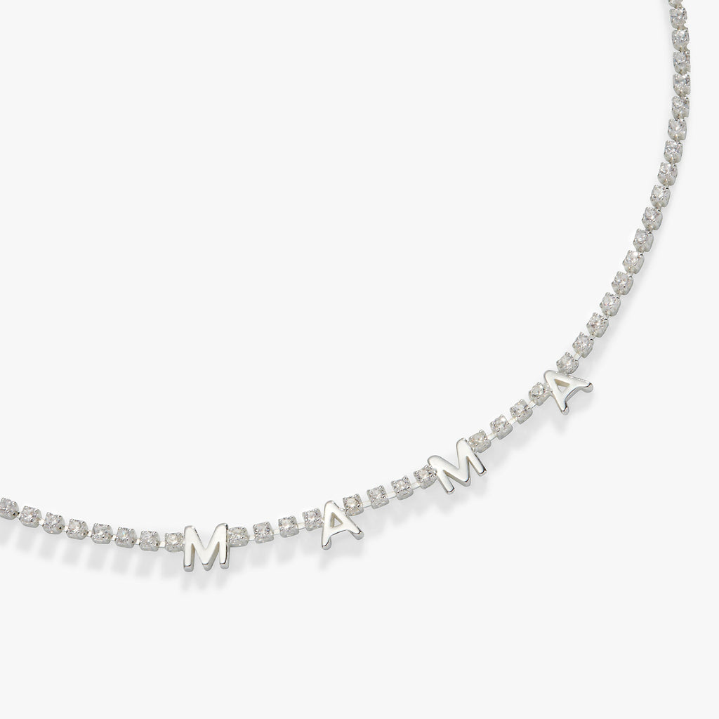 Mama Crystal Tennis Necklace