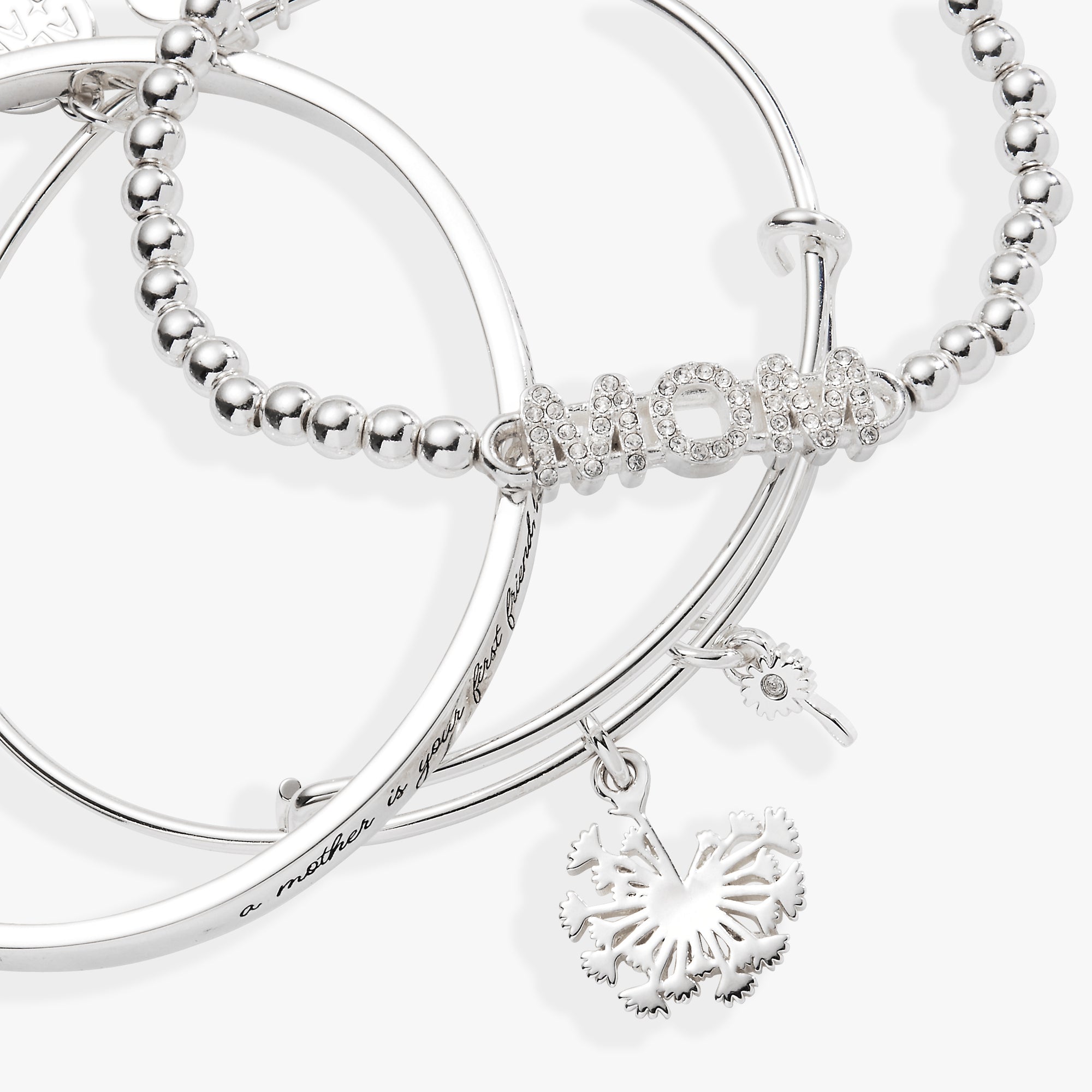 Mom Dandelion Bangle Set of 3