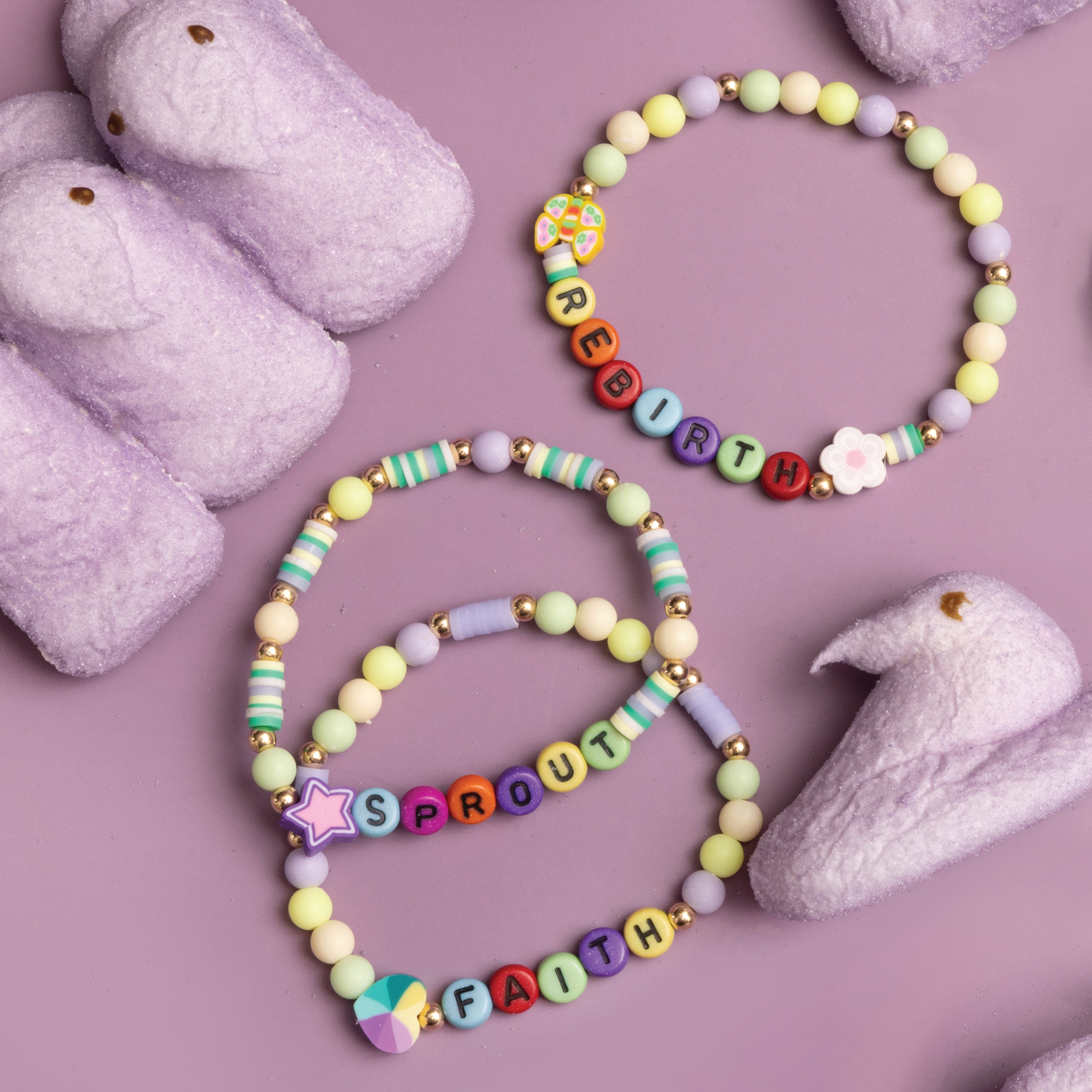 Pastel Brights Polymer Heishi and Letter DIY Bead Box