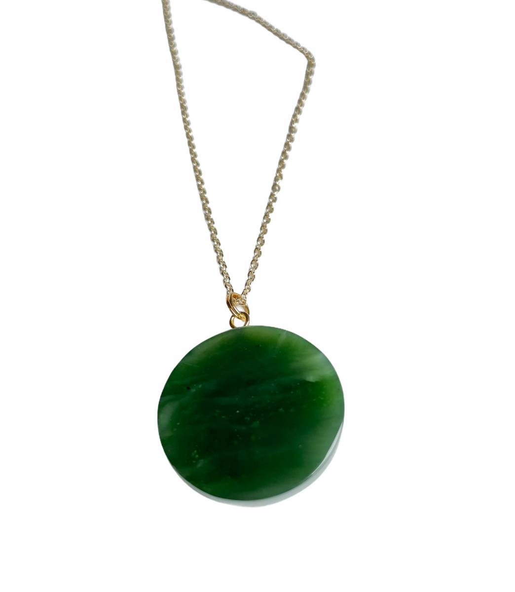 Canadian Jade Evil Eye Pendant, 25mm