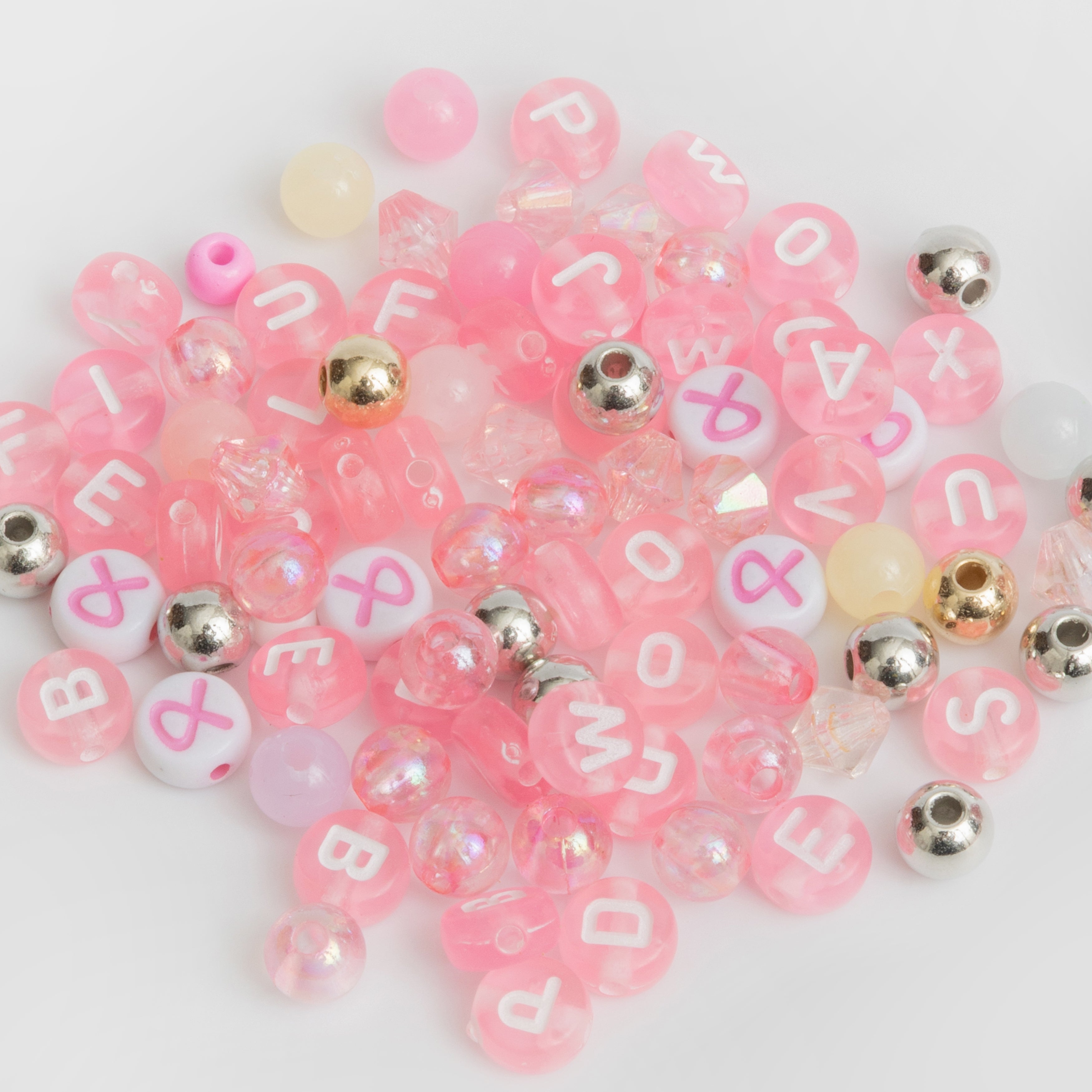 Susan G. Komen Breast Cancer Awareness Pink Letter Beads DIY Bracelet Kit