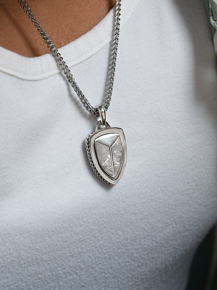 Meteorite Shield Pendant Necklace